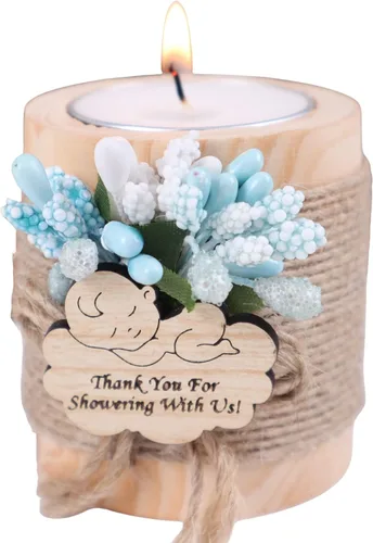 Miniatura 21 de HTF Paquete de 10 Decoraciones Navideñas Portavelas de Madera para Velas de Té, Regalo para Compañero de Trabajo, Feliz Año Nuevo, Velas de Navidad