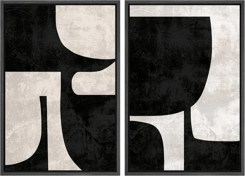 Miniatura 165 de SIGNWIN Lienzo enmarcado para pared, ilustraciones abstractas texturizadas en tonos beige terrosos, arte moderno, decorativo, contemporáneo