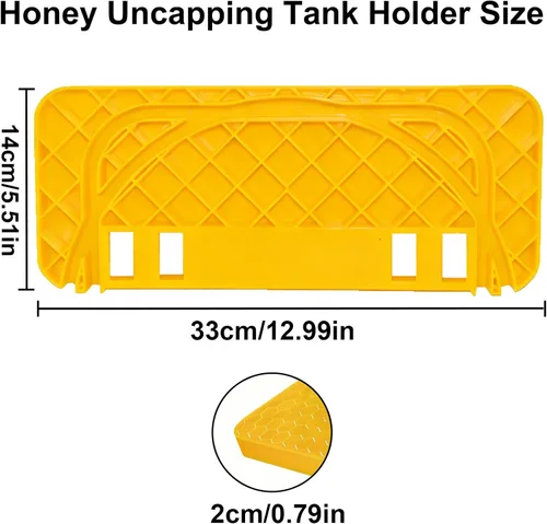 Miniatura 2 de HIMO Soporte para tanque de destapado de miel, herramienta raspadora de panal de apicultura, soporte de marco de panal amarillo, compatible