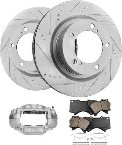 Miniatura 12 de Detroit Axle - 4 rotores de freno para Chevrolet Cruze Volt Orlando Verano, rotores de freno de disco perforados y ranurados de repuesto : rotor