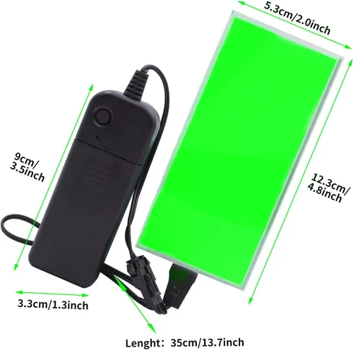 Miniatura 7 de Panel LED flexible, lámina electroluminiscente EL Cinta cortable suave para máscara de ojos, cosplay, decoración de fiesta, bricolaje - Luz Verde