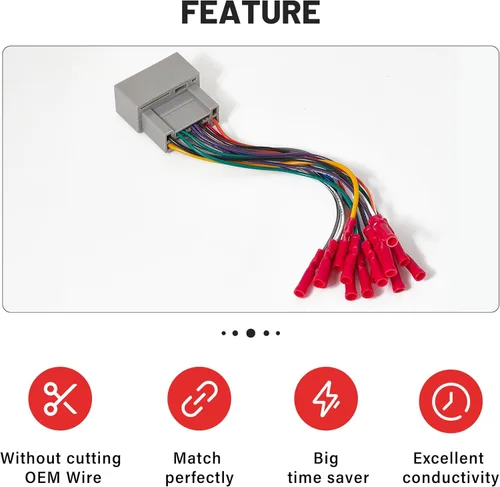 Miniatura 3 de RED WOLF Arnés de radio de coche compatible con Honda Civic Accord 2006-2017, seleccione para Acura 2009-2012, instale el adaptador de cable