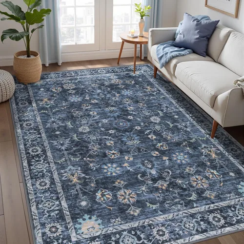 Miniatura 71 de Tangsoo Alfombra lavable para pasillo, antideslizante, 2 x 6 pies, estilo bohemio, floral, vintage, para entrada, suelo suave, para cocina, baño