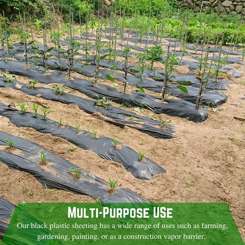 Miniatura 4 de Farm Plastic Supply - Láminas de plástico negras de 3 mil - 3' x 100' - Resistente al agua, lona de plástico negra, barrera de vapor de polietileno