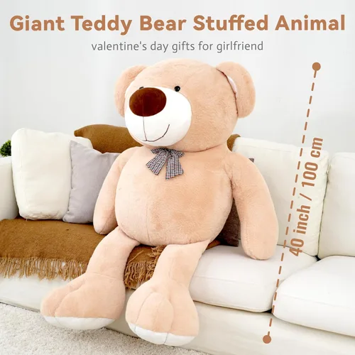 Miniatura 2 de Oso de peluche gigante, juguete de peluche grande, oso de peluche marrón clásico, regalo de cumpleaños de San Valentín para novia, niños y adultos