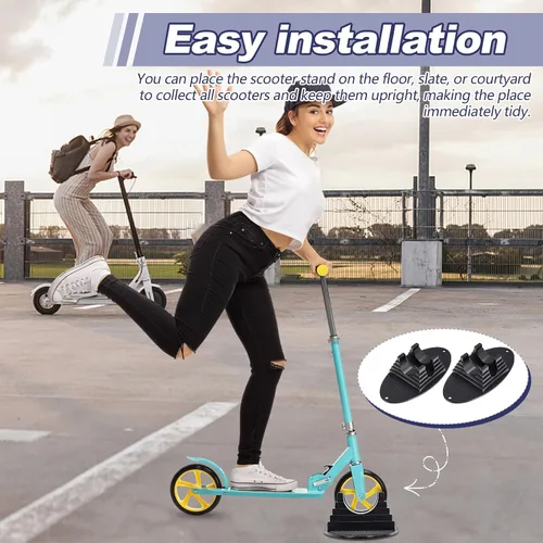 Miniatura 5 de Syhood Soporte para patineta, 4 unidades, soporte de estacionamiento, soporte para patadas, adecuado para ruedas de 3.740 in a 4.724 in, base