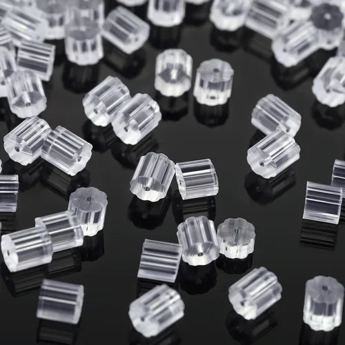 Miniatura 10 de Respaldos transparentes para aretes, 500 piezas de repuestos de respaldos para aretes hipoalergénicos y seguros para aretes de botón y aretes