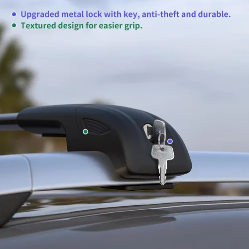 Miniatura 5 de Barras transversales de portaequipajes de 300 LBS con cerradura para RAV4 2013-2018, barras transversales de carga de coche de aluminio