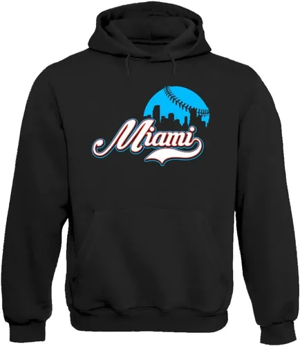 Miniatura 25 de Xtreme Apparrel Cityscape Skyline - Sudadera con capucha para hombre para fanáticos del béisbol