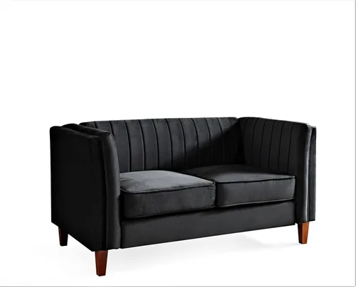 Miniatura 29 de Container Furniture Direct Sofá moderno de terciopelo de lujo para sala de estar con espuma de alta densidad, tapicería de tela suave, cojines