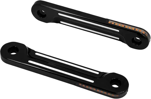 Miniatura 8 de Soportes de intermitentes frontales para motocicleta, horquillas de montaje empotrado, amortiguadores LED para lámpara lateral para Harley Touring
