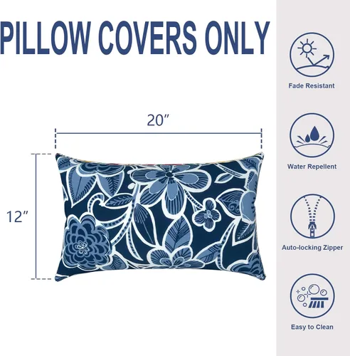 Miniatura 301 de Juego de 2 almohadas para exteriores de 16 x 16 pulgadas, repelentes al agua con interiores, para muebles de patio, hogar, jardín, geometría bohemia