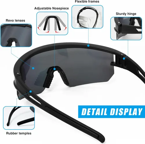 Miniatura 3 de Gafas de sol polarizadas para hombres y mujeres UV400 gafas de béisbol para MTB montar en bicicleta, correr, conducir bicicleta