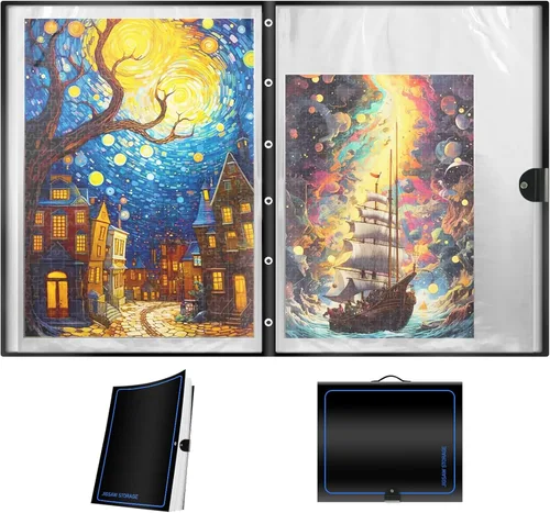 ALL4JIG Carpeta de rompecabezas de 25.98 x 30.31 pulgadas, carpeta de almacenamiento que ahorra espacio para colección de rompecabezas de 500 a 1000