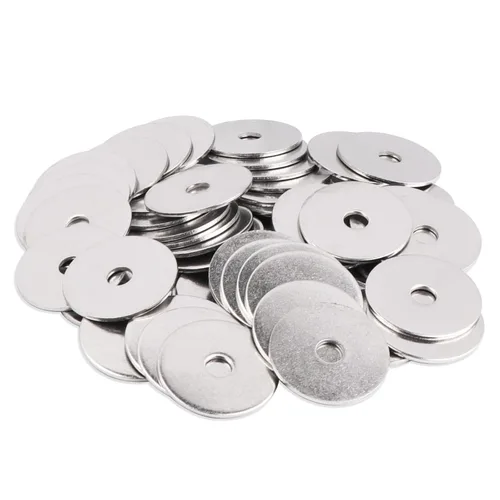 50 arandelas de guardabarros de 1/4 pulgadas x 1-1/4 pulgadas, arandela plana de acero inoxidable 18-8 (304), diámetro interior de 1/4 pulgadas x