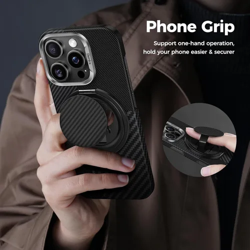 Miniatura 6 de BENKS ArmorPop │ Agarre magnético para teléfono y soporte para MagSafe, soporte de anillo giratorio ajustable de 360° para iPhone 17/16/15/14/13/12