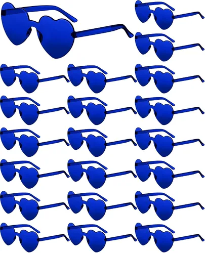 Frienda 20 Pairs Heart Shaped Sunglasses Rimless Candy Color Glasses for Women Men Party Favor