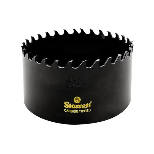 Miniatura 9 de Starrett Sierra perforadora con punta de carburo con acabado de superficie de alta calidad, ideal para madera, PVC y fibra de vidrio, 3 dientes por