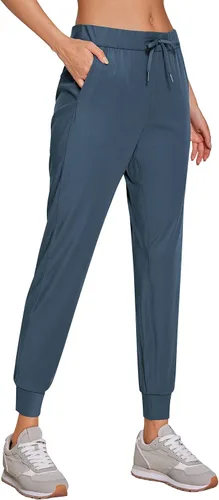 CRZ YOGA - Pantalones deportivos elásticos de 4 vías para mujer de 27 pulgadas, pantalones deportivos para correr, viajes, descanso, pantalones