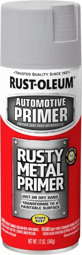 Rust-Oleum 249331 Pintura en aerosol para imprimación de metal oxidado automotriz, 12 onzas, gris claro