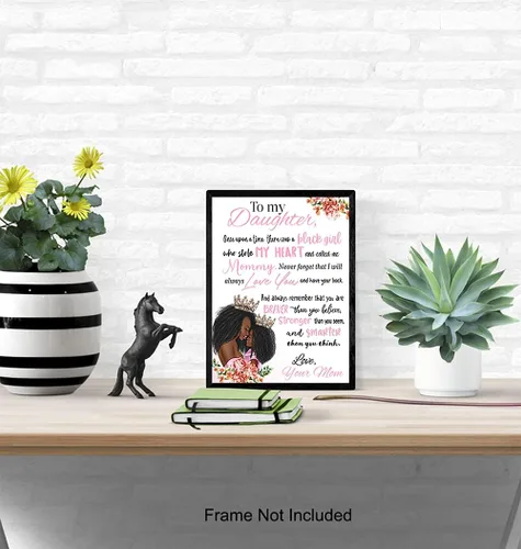 Miniatura 5 de Arte de pared de niña afroamericana - Arte negro - Decoración para dormitorio de niñas - Regalos para hijas - Habitación para niñas pequeñas