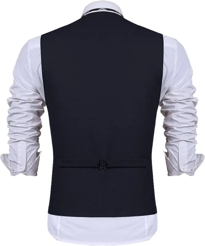 Miniatura 3 de COOFANDY Chaleco de traje de negocios para hombre chaleco de vestir ajustado chaleco de boda