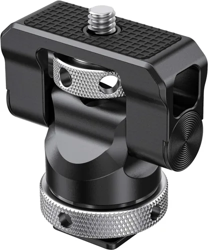 SmallRig Soporte de montaje para monitor de campo con zapata fría y tornillo de 1/4 pulgadas para monitor de 5 pulgadas y 7 pulgadas, con giro de