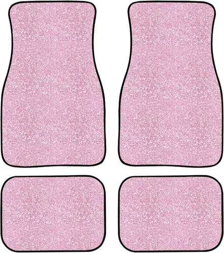 Alfombrillas rosas para automóvil, color oro rosa, para todo tipo de clima, accesorios de automóvil rosas para mujeres, 4 piezas, almohadillas de