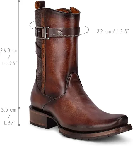Miniatura 7 de CUADRA Botas urbanas para hombre en piel bovina con cremallera marrón, Marrón