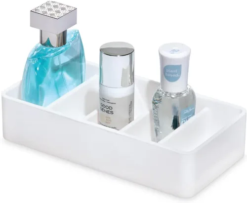 Miniatura 10 de iDesign The Sarah Tanno Collection - Paleta de maquillaje de silicona y organizador de cosméticos, color blanco