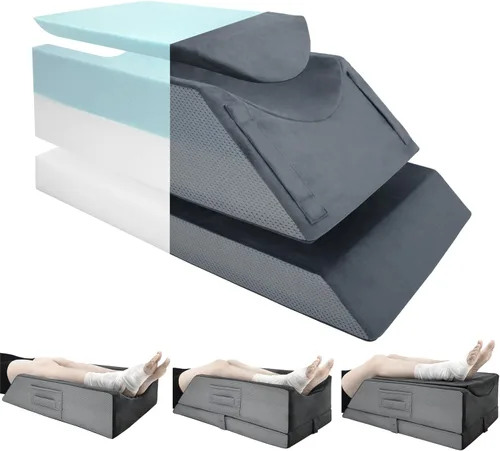 Miniatura 8 de Almohadas para elevar la pierna Kehangte después de la cirugía, almohada para elevar la pierna ajustable en 4 alturas, equipo de recuperación