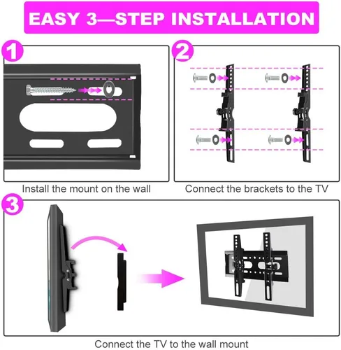 Miniatura 2 de Soporte de pared para TV de 32 pulgadas, monitor de pantalla plana BRAKCET pequeño soporte de 14-42 pulgadas, ultra delgado y ahorro de espacio