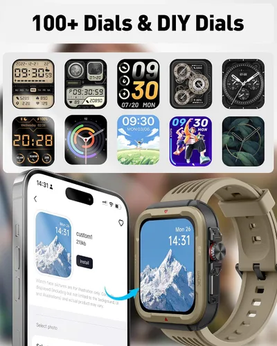 Miniatura 7 de VRPEFIT Reloj inteligente para hombres y mujeres (respuesta/hacer llamadas), Alexa integrado, rastreador de fitness de 1.8 pulgadas con 100 modos