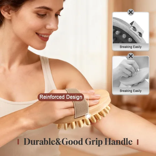 Miniatura 6 de 2 cepillos de masaje Meridian, herramientas de masaje de terapia de madera con aceite esencial, cepillo meridiano de mano para grasa del vientre