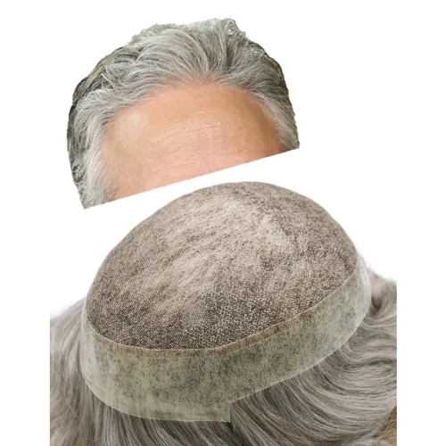 Miniatura 14 de Sistema de reemplazo de cabello de encaje francés para hombre, piezas de cabello de aspecto natural, color negro, marrón, rubio, gris, protesis