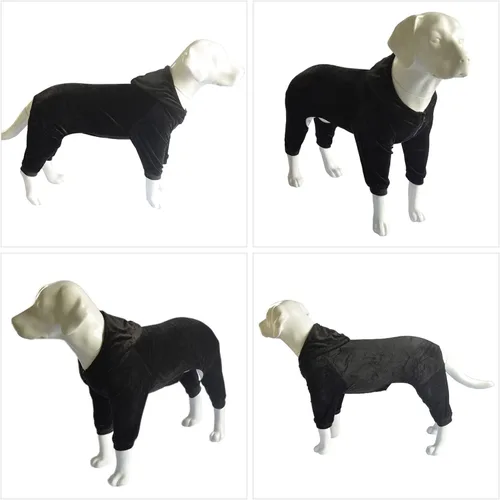 Miniatura 5 de Pijamas para perros, overoles para mascotas, pijamas para todas las estaciones, sudaderas de terciopelo para perros de 4 patas y cuatro pies