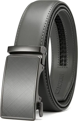 Miniatura 13 de CHAOREN - Cinturón para hombre - Cinturón de trinquete de cuero de 1 3/8 pulgadas para pantalones de vestir - Cinturón micro ajustable que se adapta