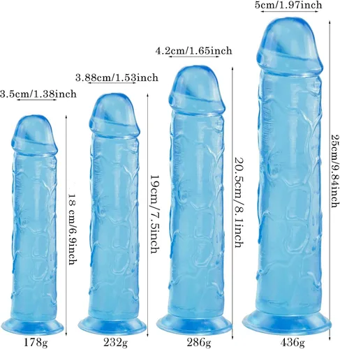 Miniatura 2 de Consoladores azules gruesos de 8.1 pulgadas, juguetes sexuales flexibles con ventosa para el punto G de las mujeres