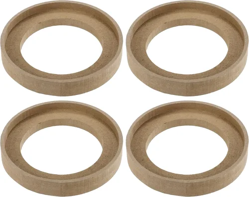 Miniatura 8 de uxcell 4 anillos espaciadores de montaje de subwoofer universales de 1 pulgada de madera maciza beige