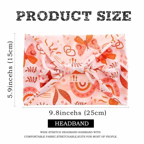 Miniatura 5 de Acenail Diademas anchas para mujer, turbante bohemio, diadema anudada, floral, elástica, antideslizante, para entrenamiento, yoga, bufandas
