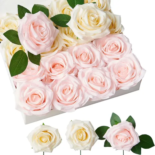 Miniatura 7 de Rosas artificiales, rosas artificiales, rosas artificiales de seda con tallos para ramos de boda, mesas de fiesta, centros de mesa, arreglos Negro