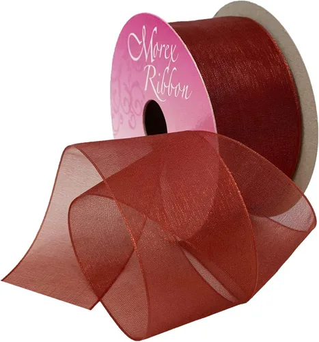 Miniatura 99 de Morex Ribbon 91803/100-609 Cinta de nailon Organdy, 5/8 pulgadas por 100 yardas, color rojo