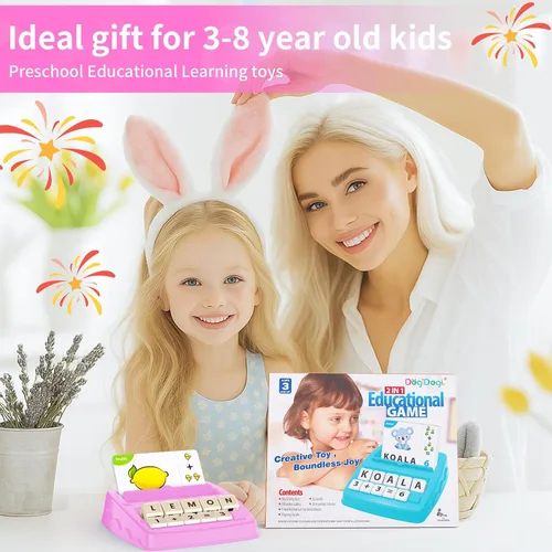 Miniatura 6 de Juguetes educativos Juegos de aprendizaje para niños de 3 a 8 años, juego educativo de emparejar letras y ortografía, juego de matemáticas tempranas