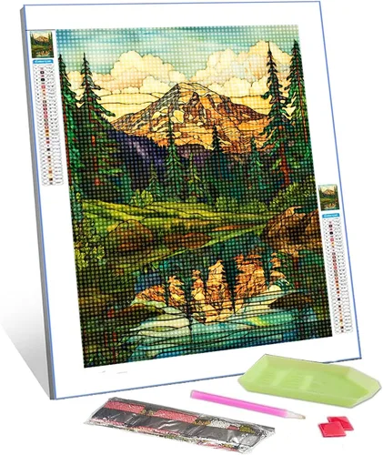 Miniatura 8 de Pintura de diamantes para plantas suculentas tropicales para adultos, arte de cristal de taladro completo 5D del desierto de Arizona, Estados