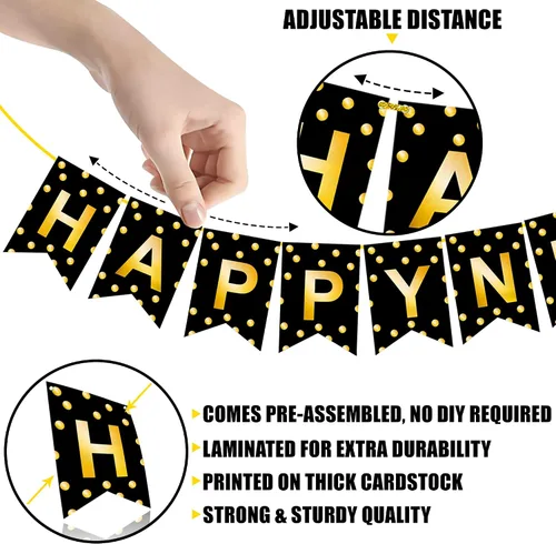 Miniatura 5 de KatchOn, Cartel grande de feliz año nuevo, 10 pies, sin bricolaje Fondo de feliz año nuevo para suministros de fiesta de Nochevieja 2026 Cartel