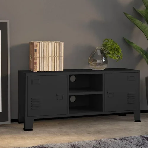 Miniatura 19 de Cabient de almacenamiento de metal de estilo industrial con 2 estantes, archivador de acero blanco con 6 puertas para oficina en casa, garaje