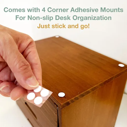 Miniatura 2 de Gabinete de boticario modular apilable de escritorio con 3 cajones, boticario de madera maciza para mesa, cajones de catálogo de tarjetas