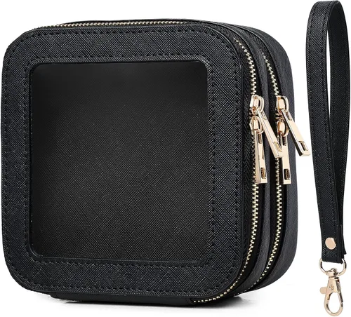 Miniatura 27 de Pinkmik Pequeña bolsa de maquillaje, mini estuche transparente para maquillaje y neceser con cremallera, organizador de bolsos para mujer
