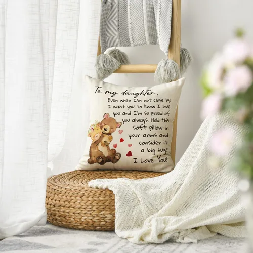 Miniatura 4 de AVOIN colorlife Funda de almohada con texto en inglés «To My Daughter», 16 x 16 pulgadas, regalo de Navidad, para damas, niñas, cumpleaños, de mamá