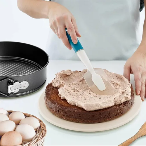 Miniatura 7 de Molde desmontable de 10 pulgadas para hornear, redondas, a prueba de fugas, antiadherentes, extraíbles, para pasteles, tartas de queso, pizza